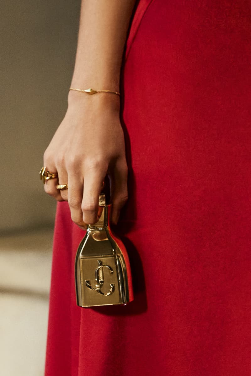 two women smiling and laughing in red dresses, jimmy choo perfume, fragrance, beauty