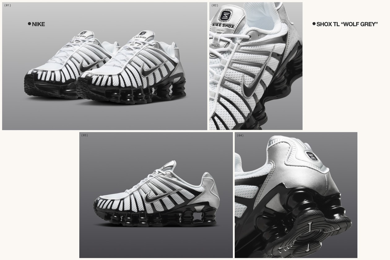 Nike shox tl zoom vomero sneakers P6000 Shox R4 winter gift guide kicks drops black white pegasus metallic silver