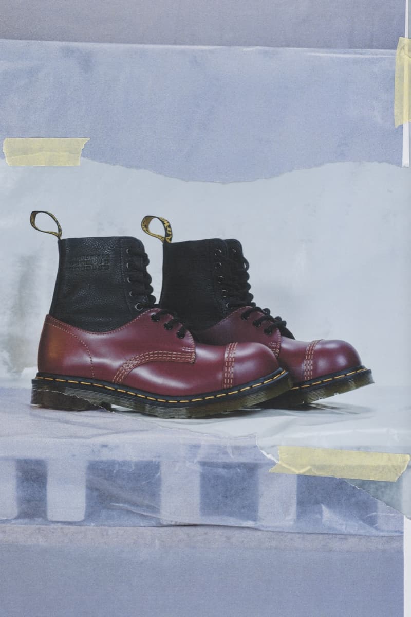 mm6 maison margiela dr martens leather boots shoes maroon black